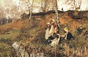 Hector Caffieri The Primrose Gatherers oil painting reproduction